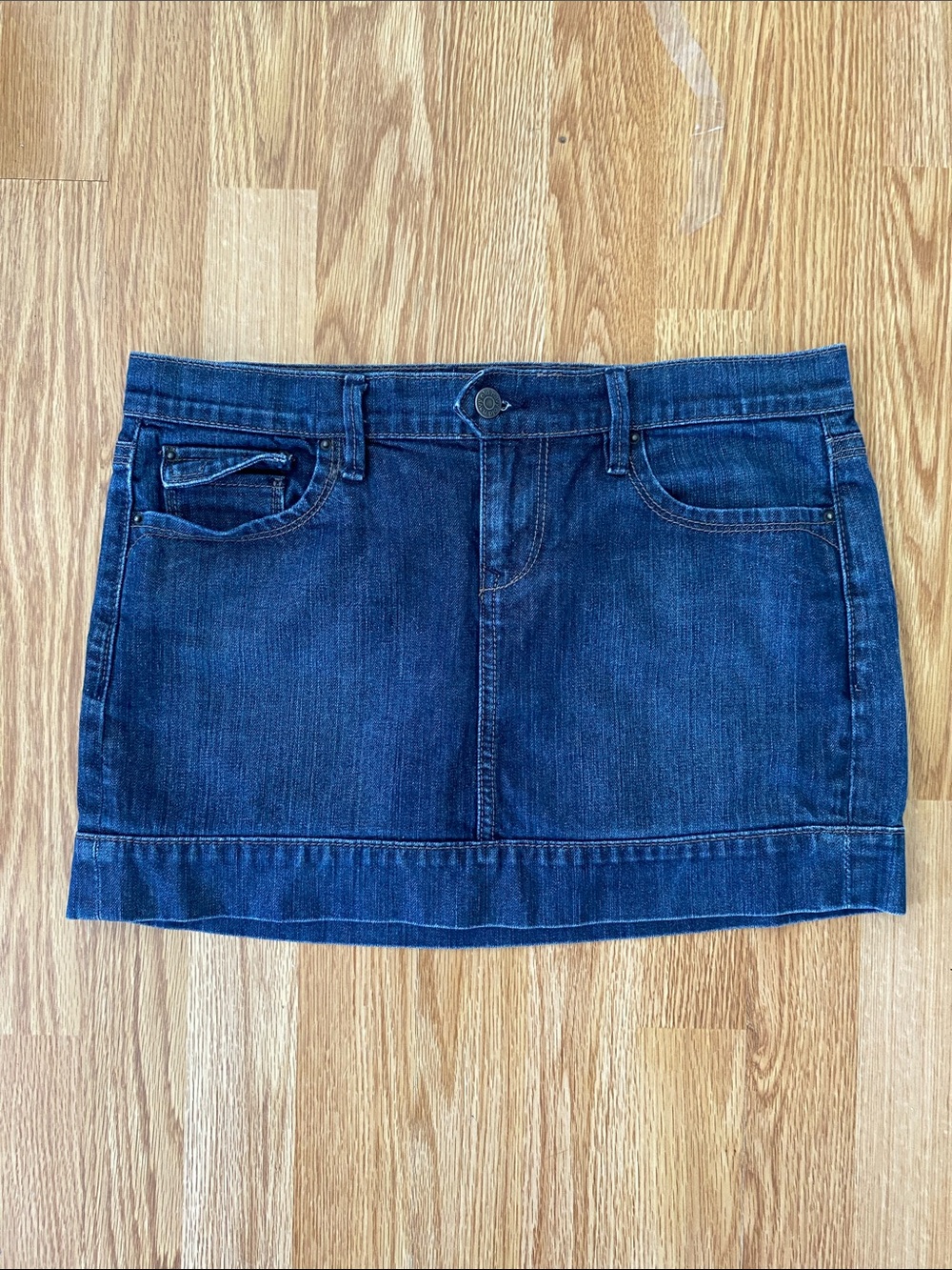 Denim Mini Skirt - Dark Blue